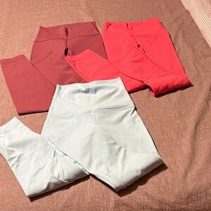 Bundle !! lululemon athletica High-Rise Capris in Dusty Rose, Coral & Light Blue